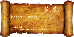 Hetesi Ozmin névjegykártya